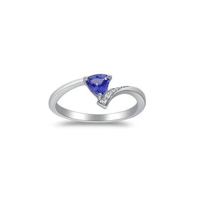 Tanzanite and Diamond Accent Ring in Sterling Silver