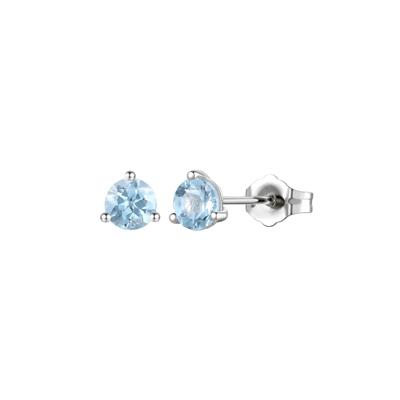 Aquamarine Stud Earrings in 10K Yellow Gold