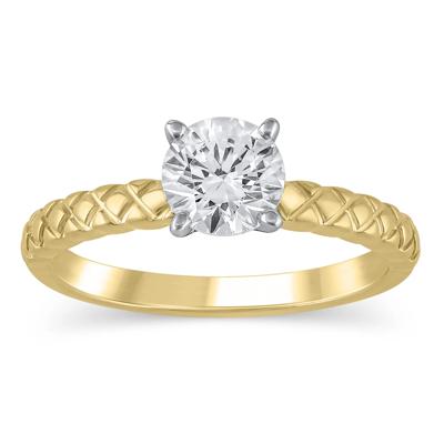 Quilted Semi-Mount Engagement Ring in 14K Gold (Setting Only)