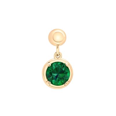 Lab-Created Emerald Birthstone Bead Charm in Vermeil