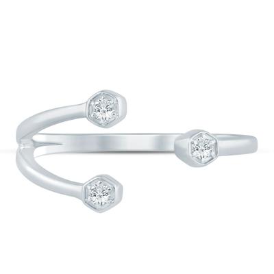 Diamond Accent Open Three-Stone Ring in 10K White Gold
