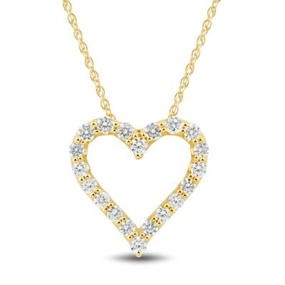 Lab Grown Diamond Heart Pendant in 14K Yellow Gold (3/4 ct. tw)