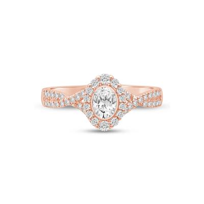 5/8 ct. tw. Oval-Shaped Diamond Engagement Ring in 14K Rose Gold