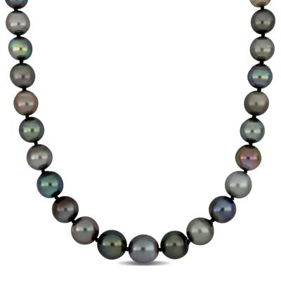 Black Tahitian Pearl Necklace in 14K White Gold