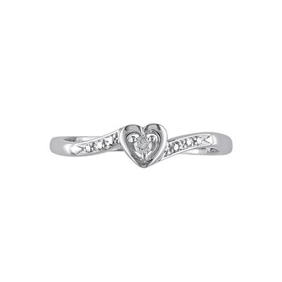 Diamond Heart Ring in Sterling Silver