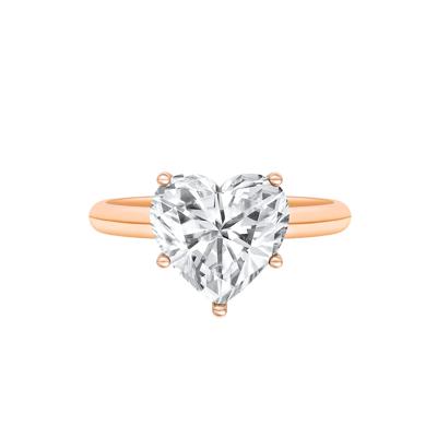Lab Grown Diamond Heart-Shaped Solitaire Ring in 14K Rose & White Gold (3 ct.)