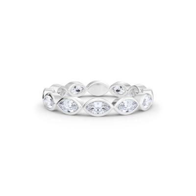 Diamond Marquise Bezel-Set True Eternity Band in 14K White Gold