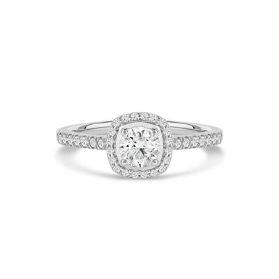 Diamond Halo Engagement Ring in 14K White Gold (3/4 ct. tw.)