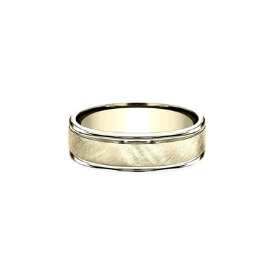 Men's Satin Finish Band in 10K Yellow Gold, 6MM