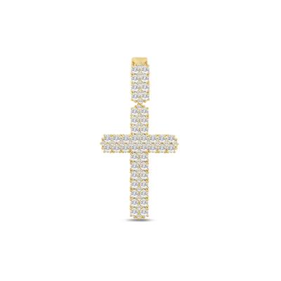 Lab Grown Diamond Cross Charm in 10K Yellow Gold (3 5/8)