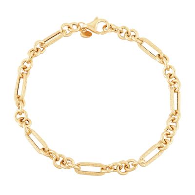 Hollow Paperclip Link Bracelet in 10K Yellow Gold, 5MM, 7.5"