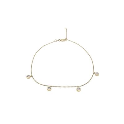 Diamond Accent Anklet with Bezel Setting in 10K Yellow Gold