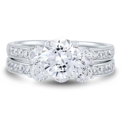 Lab Grown Diamond Bridal Set in 14K White Gold (3 ct. tw.)