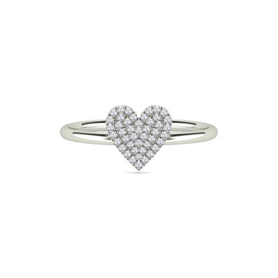 Diamond Heart Ring in 14K White Gold (1/8 ct tw.)