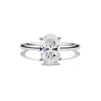 Lab Grown Diamond Oval Solitaire Engagement Ring in Platinum (2 ct.)
