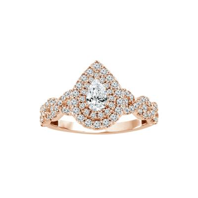 Lab Grown Diamond Pear-Shaped Engagement Ring in 10K Rose Gold (1 ct. tw.)