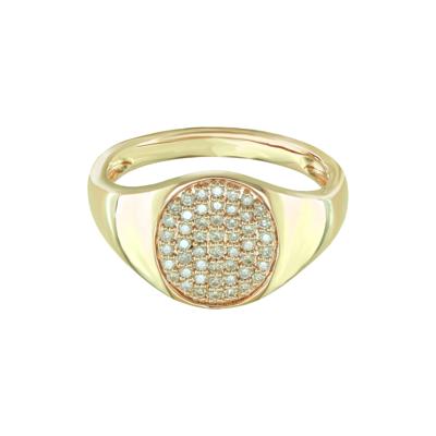 Diamond Oval Ring in 10K Yellow Gold (1/4 ct. tw.)