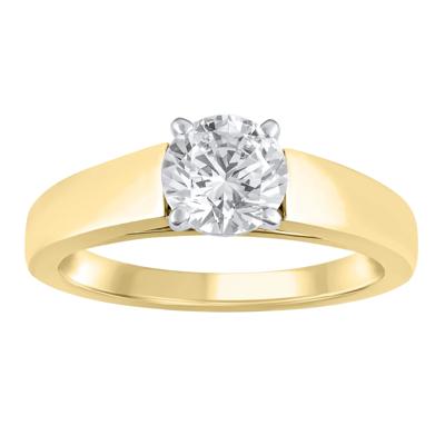 Wide Cathedral Semi-Mount Engagement Ring in 14K Gold, 4.1MM (Setting Only)