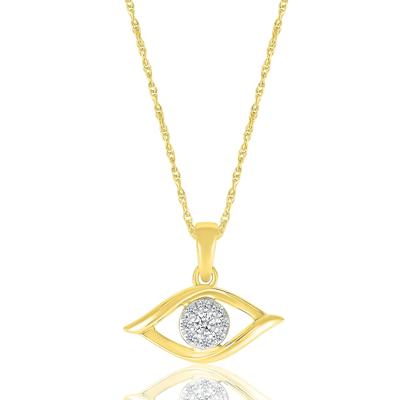 Evil Eye Diamond Pendant in 10K Yellow Gold (1/10 ct. tw.)