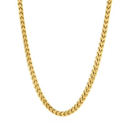 Franco Link Chain Necklace in Yellow Ion-Plated Yellow Stainless Steel, 3.2MM, 24"