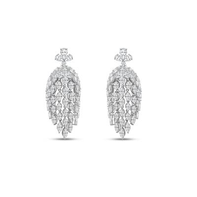 Lab Grown Diamond Mixed-Cut Chandelier Earrings in 14K White Gold (20 ct. tw.)