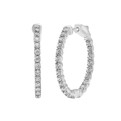 2 ct. tw. Diamond Inside-Out Hoop Earrings in 14K White Gold