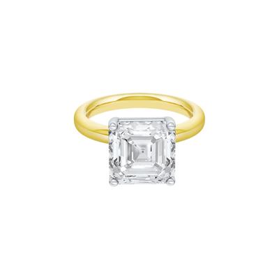 Lab Grown Diamond Asscher-Cut Solitaire Engagement Ring in 14K Yellow & White Gold (5 ct.)