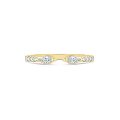 Lab Grown Diamond Marquise-Cut Open Band in 14K Yellow Gold (3/8 ct. tw.)