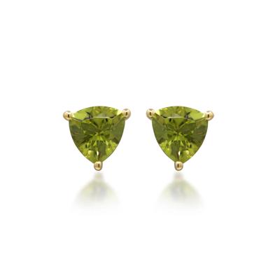 Peridot Stud Earrings in 10K Yellow Gold