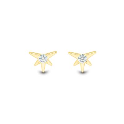 Lab Grown Diamond Starburst Stud Earrings in 10K Yellow Gold (1/10 ct. tw.)