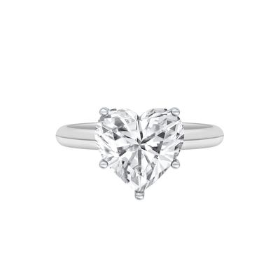 Lab Grown Diamond Heart-Shaped Solitaire Ring in 14K White Gold (3 ct.)