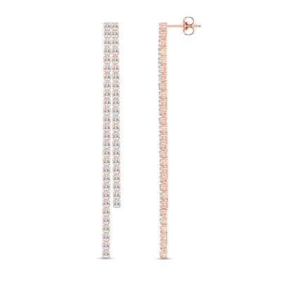 Lab Grown Diamond Double Drop Earrings in 14K Rose Gold (1 1/2 ct. tw.)