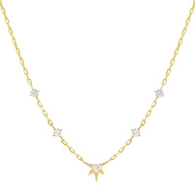 Lab Grown Diamond Starburst Station Necklace in 10K Yellow Gold (1/4 ct. tw.)
