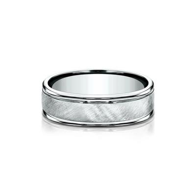 Men’s Satin Wedding Band in Platinum, 6MM