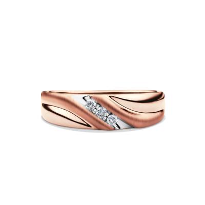 Men’s Wedding Band with Three Diamonds in 10k Rose Gold (1/10 ct. tw.)
