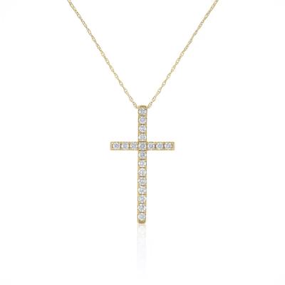 Diamond Cross Pendant in 14K Yellow Gold (1/3 ct. tw.)