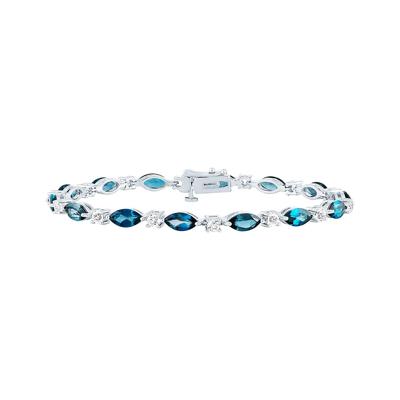 Blue & White Topaz Bracelet in Sterling Silver