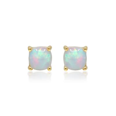 Opal Stud Earrings in 10K Yellow Gold
