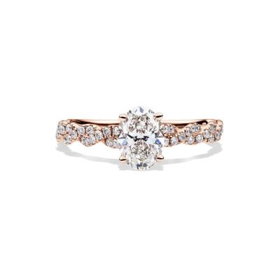 Oval-Shaped Diamond Twist Engagement Ring in 14K Rose Gold (1 1/4 ct. tw.)