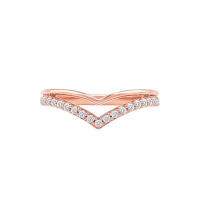 Archer Lab Grown Diamond Chevron Band in 14K Rose Gold (1/4 ct. tw.)