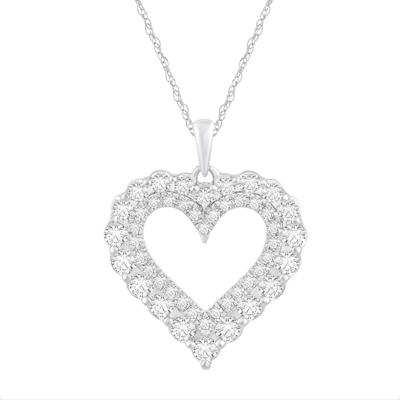 Diamond Heart Pendant in 10K White Gold (1 ct. tw.)