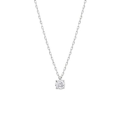 Round Lab Grown Diamond Solitaire Pendant in 10K White Gold (3/8 ct. tw.)