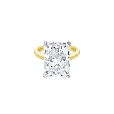 Lab Grown Diamond Radiant-Cut Solitaire Ring in 14K Yellow & White Gold (9 ct.)