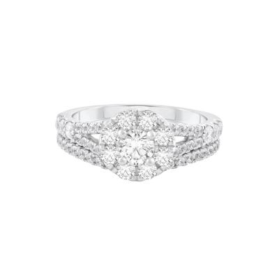 Diamond Halo Bridal Set in 14K White Gold (1 1/2 ct. tw.)