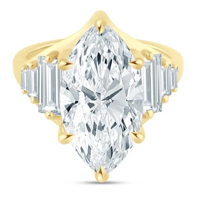 Lab Grown Diamond Marquise Engagement Ring in 18K Yellow Gold (6 3/8 ct. tw.)
