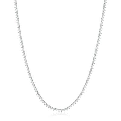 Lab-Created White Sapphire Tennis Necklace in Sterling Silver