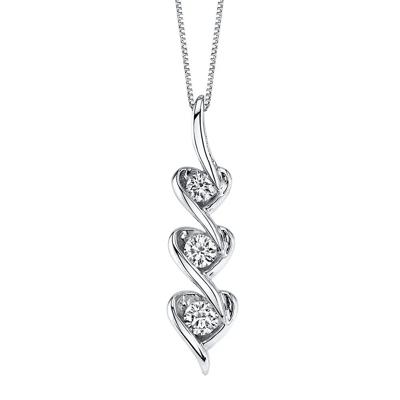 1/5 ct. tw. Diamond Heart Pendant in 10K White Gold
