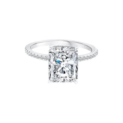 Lab Grown Diamond Radiant-Cut Engagement Ring in 14K White Gold (3 1/4 ct. tw.)