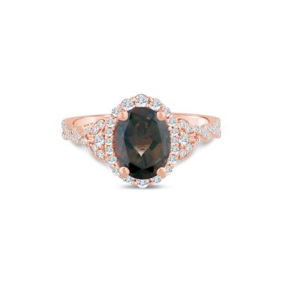 Afton Smoky Quartz and Diamond Engagement Ring in 14K Rose Gold (1/2 ct. tw.)