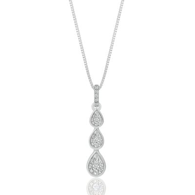 Diamond Accent Drop Pendant in Sterling Silver